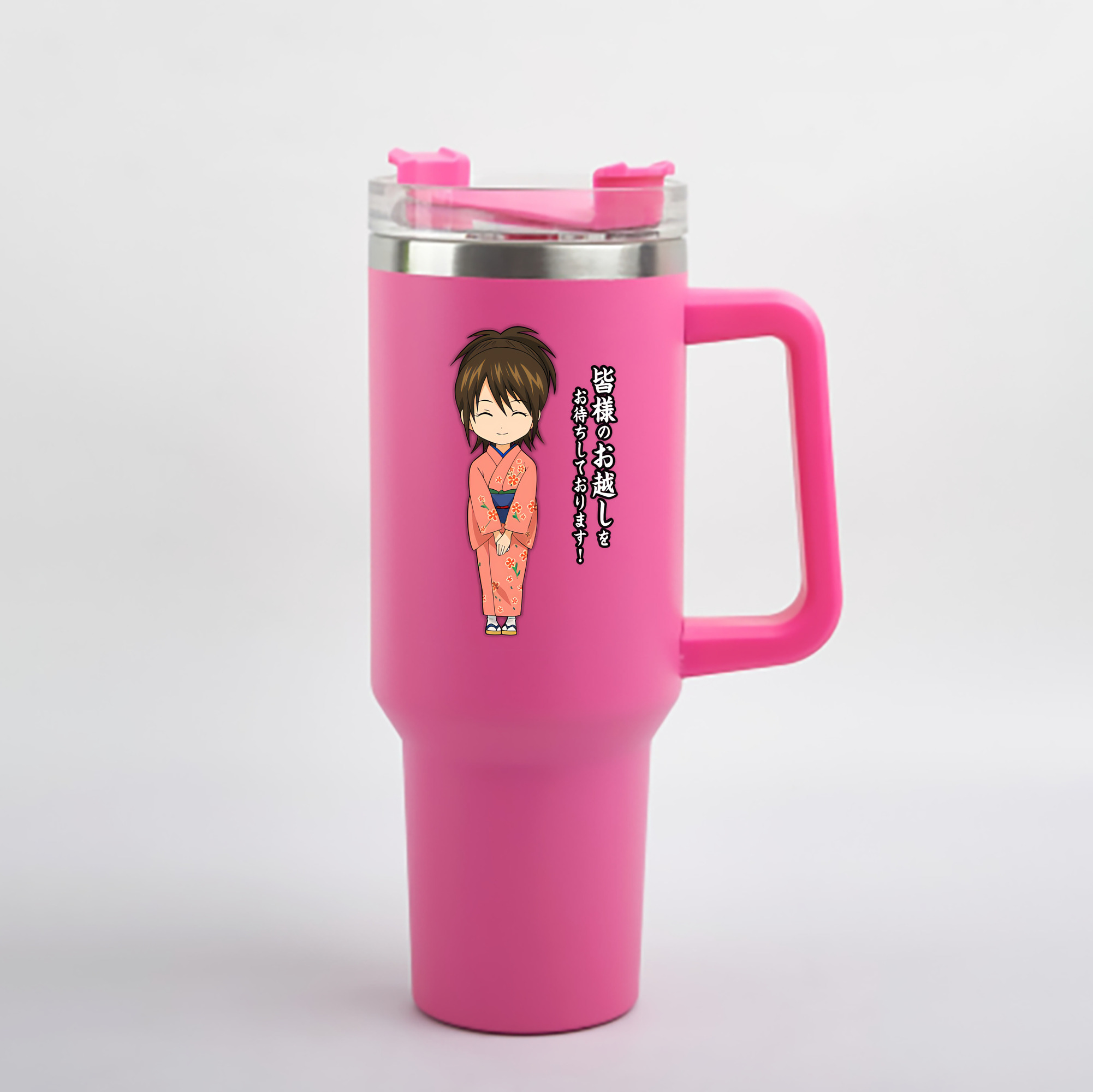 （画像用） ぎんたま 坂田銀時（さかたぎんとき） 神楽 志村新八（しむら しんぱち） GINTAMA Sakata Gintoki Kagura Shimura Shinpachi 1200mL車用タンブラー - クリスタルステッカー（プラスチックストロー付き）